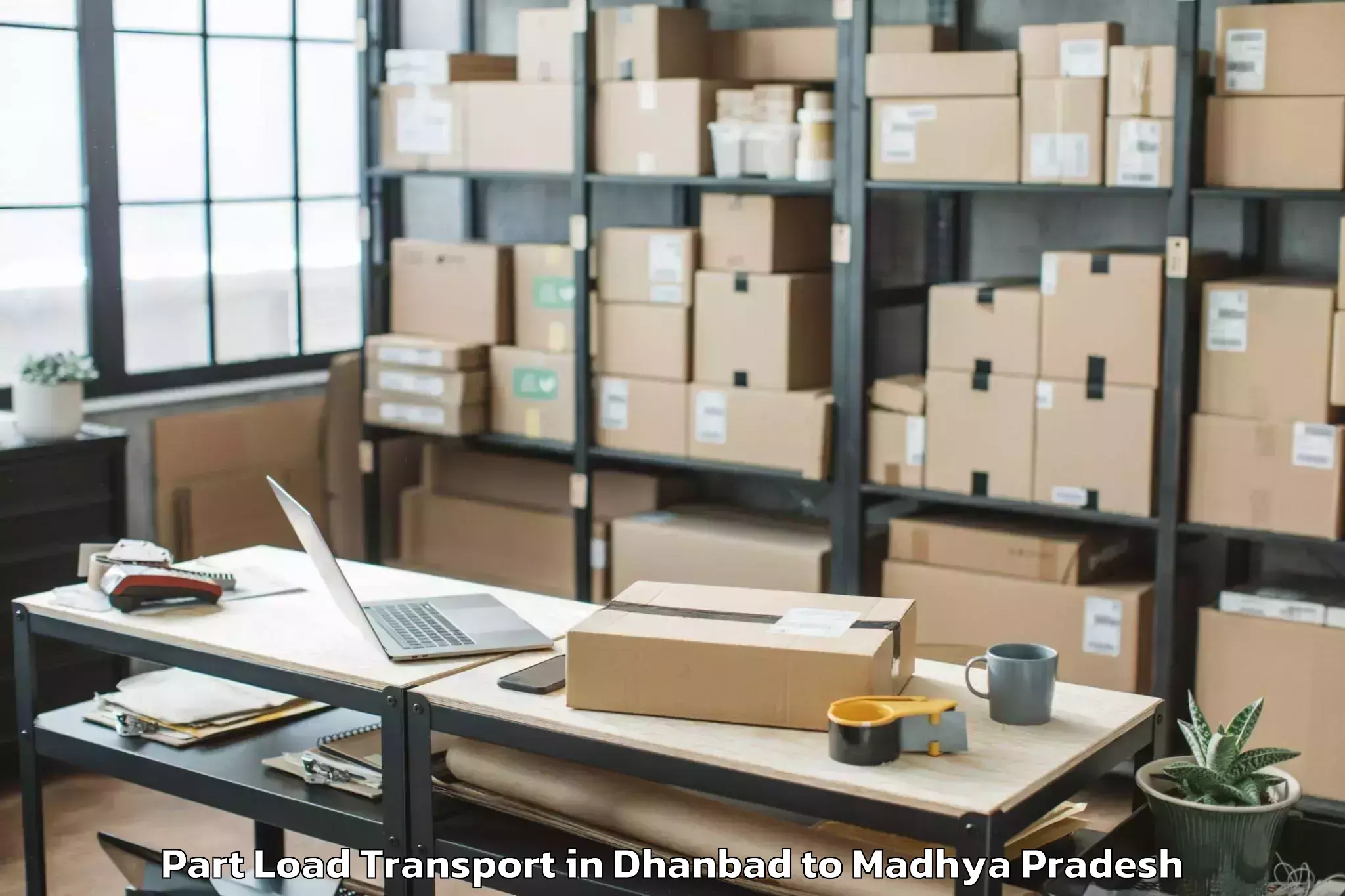 Quality Dhanbad to Raghogarh Vijaypur Part Load Transport